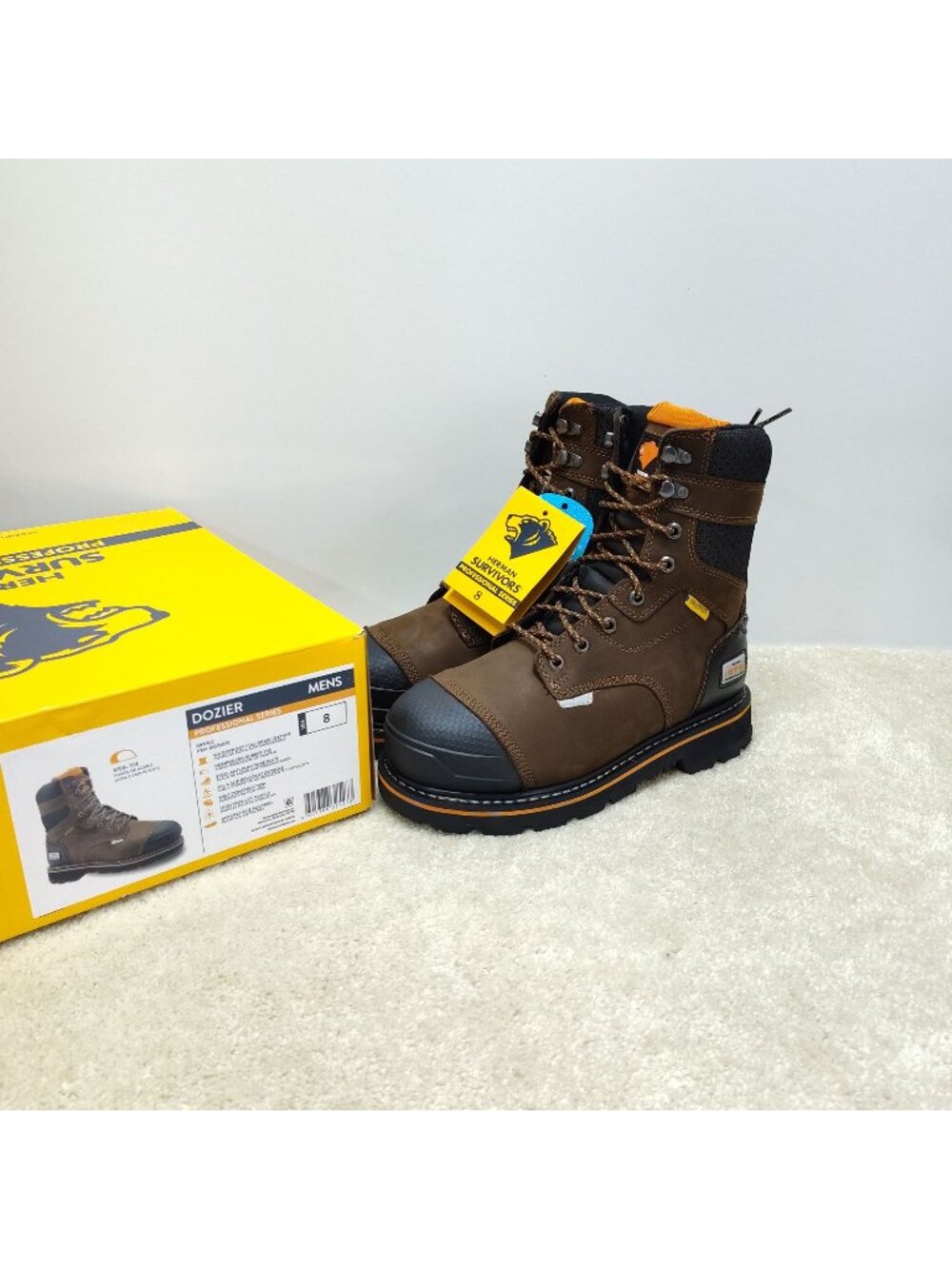 Herman Survivors Dozier Men 8 Steel Toe Work Boot Waterproof Leather ASTM Rated